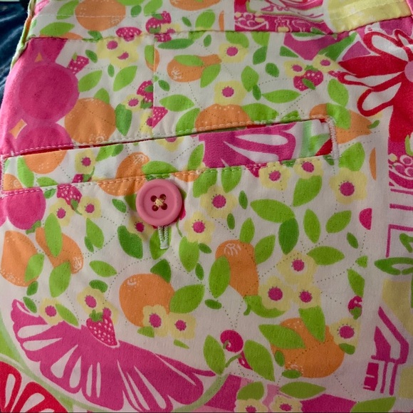 LILLY PULITZER “Juice Stand” Cotton Palm Beach Fit Cuffed Bermuda Shorts Size 8 - Picture 2 of 11